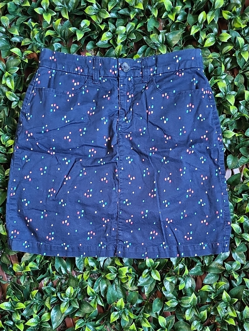 Croft & Barrow Navy Blue Confetti Dash Skort - Size 4